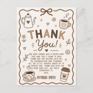 Baby is Brewing Coffee Bedankt Postkaart