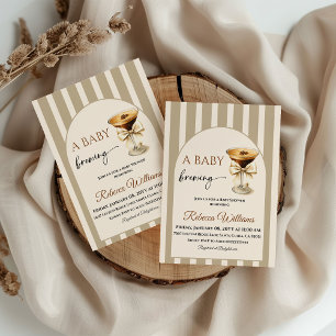 Baby is Brewing Coffee Thema Beige Strik Baby Show Kaart