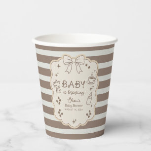 Baby is Brewing Espresso Koffie Cafe Baby Shower Papieren Bekers