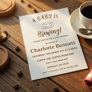 Baby is Brewing Gezellige Gingham Coffee Baby Show Kaart