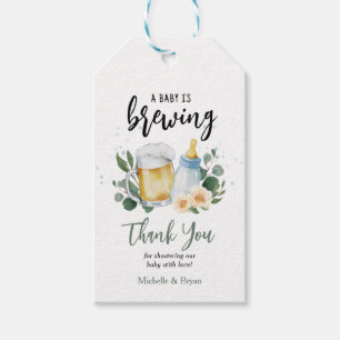 Baby Is Brewing Groene Baby Shower Bedankt Cadeaulabel
