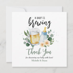 Baby Is Brewing Groene Shower Bedankkaart Kaart