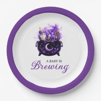Baby Is Brewing Halloween Baby Shower Papieren Bor Bordje