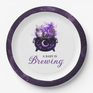 Baby Is Brewing Halloween Baby Shower Papieren Bor Bordje