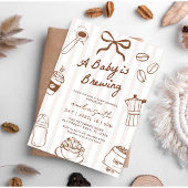 Baby is Brewing Hand Drawn Coffee Baby Shower Kaart