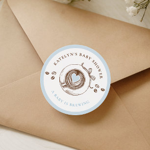 Baby Is Brewing Hand Getekend Ronde Sticker