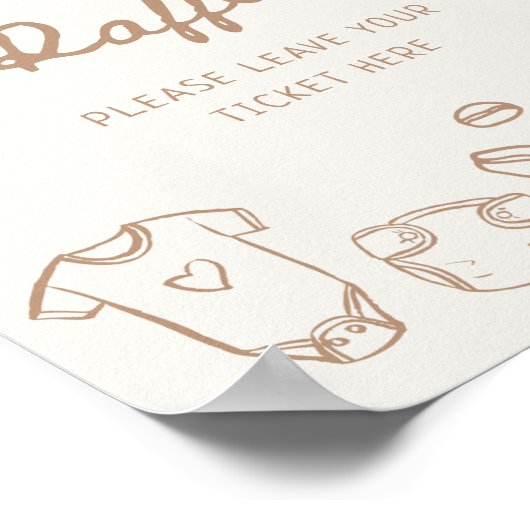 Baby is Brewing Hand Getekende Luiers Raffle Poster (Hoek)