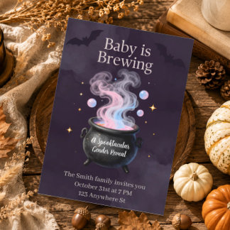 Baby Is Brewing Heksenpot Halloween Geslacht Revea Kaart