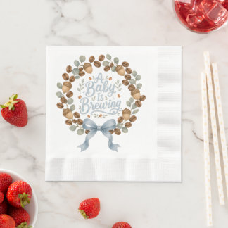 Baby is Brewing Herfst Koffie Baby Shower Servet