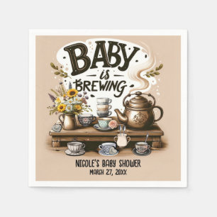 Baby is Brewing Landelijke Theeketel Perzik Douche Servet