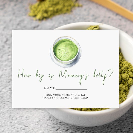 Baby is Brewing Matcha How big is mommy's belly Informatiekaartje