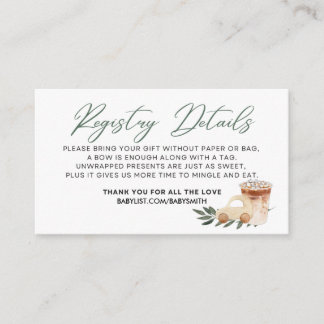 Baby is Brewing - REGISTERGEGEVENS - Groen Informatiekaartje