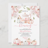 Baby Is Brewing Roze Bloemige Thee Party Baby Show Kaart (Voorkant)