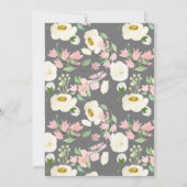 Baby Is Brewing Roze Pioen Rozen Bloemen Baby Thee Kaart (Achterkant)