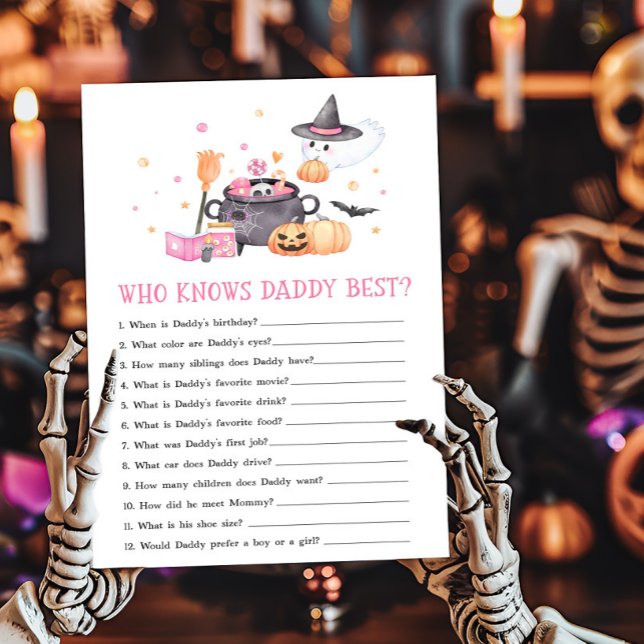 Baby is Brewing Roze Wie kent Daddy het best spel (Baby is Brewing Baby Shower Who knows Daddy Best Game)