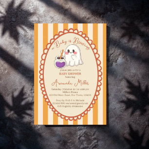 Baby is brewing schattige spook Halloween baby sho Kaart