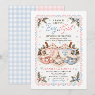 Baby Is Brewing Winter Hot Cocoa Geslacht Reveal Kaart