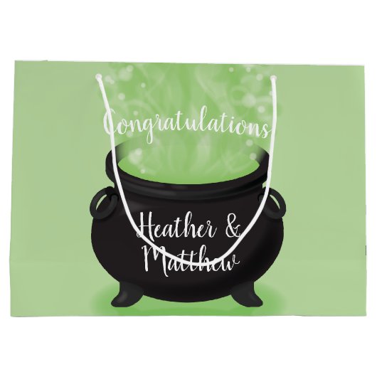 Baby is Brewing Witch Shower Halloween Cauldron Groot Cadeauzakje (Achterkant)