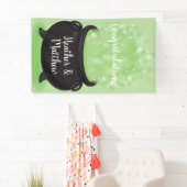 Baby is Brewing Witch Shower Halloween Cauldron Spandoek (Insitu)