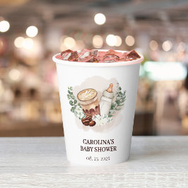 Baby is Brouwen groen Koffie Baby shower Papieren Bekers