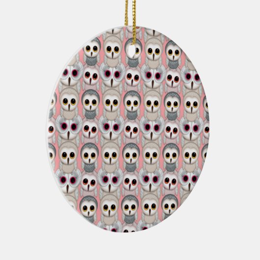 Baby is eigenaar op roze patroon keramisch ornament (Rechts)