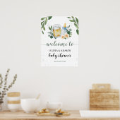 Baby is groenery Baby shower Welcome Poster (Keuken)