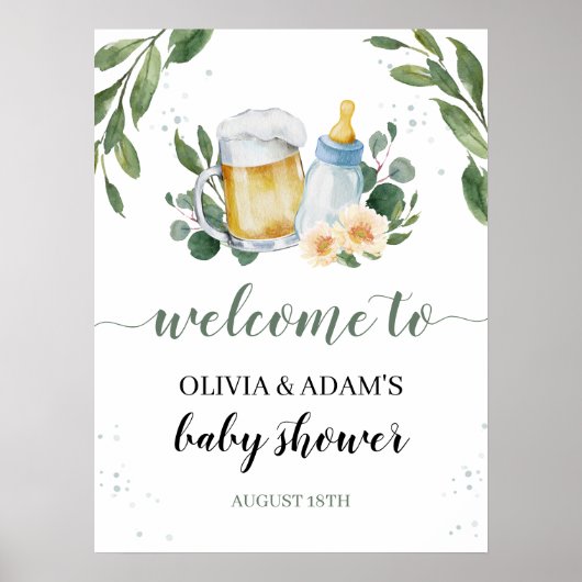 Baby is groenery Baby shower Welcome Poster (Voorkant)