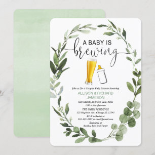 Baby is het baby shower van groenerige paren kaart