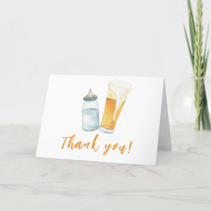 Baby is het bier brouwen flesje bier Dank je Bedankkaart
