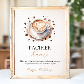 Baby is het brouwen van Coffee Pacifier Hunt Game Poster