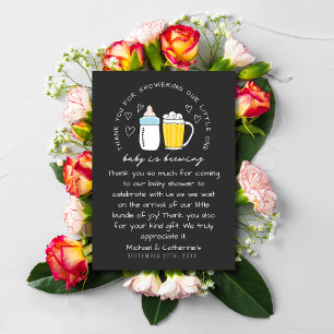 Baby is het brouwen van flessenbier glas Baby show Bedankkaart