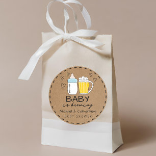 Baby is het brouwen van flessenbier glas Baby show Ronde Sticker