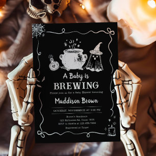 Baby is het brouwen van Halloween Baby shower Kaart