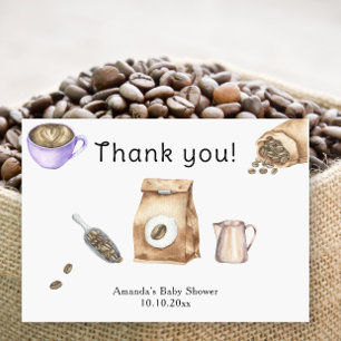 Baby is het brouwen van koffie Dank je Bedankkaart