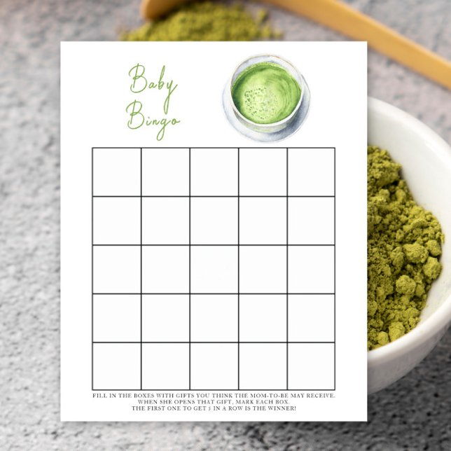 Baby is het brouwen van Matcha Baby shower bingo s (Creator heeft geüpload)