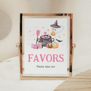 Baby is het brouwen van roze Halloween Baby shower Poster