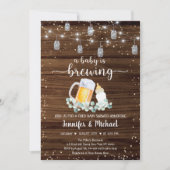 Baby is het brouwen van Rustic String Lights Baby Kaart (Voorkant)