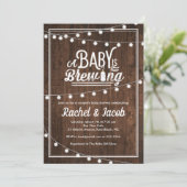 Baby is het brouwen van rustiek Baby shower Kaart (Staand voorkant)