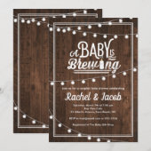 Baby is het brouwen van rustiek Baby shower Kaart (Voorkant / Achterkant)