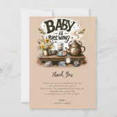 Baby is het brouwen van rustieke thee ketel perzik kaart (Voorkant)