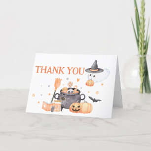 Baby is het Brouwen van Sinaasappel Halloween Dank Bedankkaart