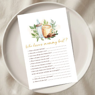 Baby is het koffiezetten Douche Wie kent mama spel