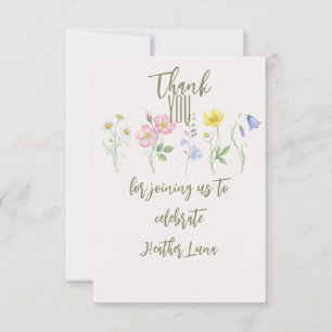 Baby is in Bloom, Single Flowers Baby Shower Bedankkaart