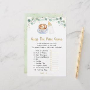 Baby is koffie aan het brouwen en het prijsspel