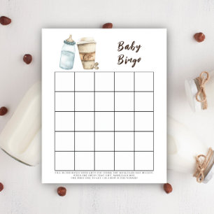 Baby is koffie aan het zetten Baby shower bingo sp