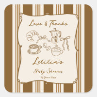 Baby is koffie aan het zetten baby shower favor