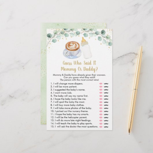 Baby is koffieraad die zei dat het speelde (Voorkant / Achterkant in situ)