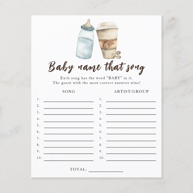 Baby is koffiezetten - Noem dat liedje spel (Voorkant)