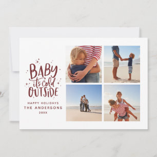 Baby is koud buiten de multifoto kerstvakantie save the date