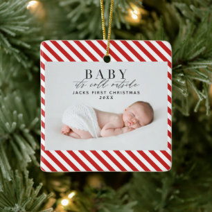 baby is koud buiten de rode en witte bays keramisch ornament